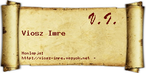 Viosz Imre névjegykártya